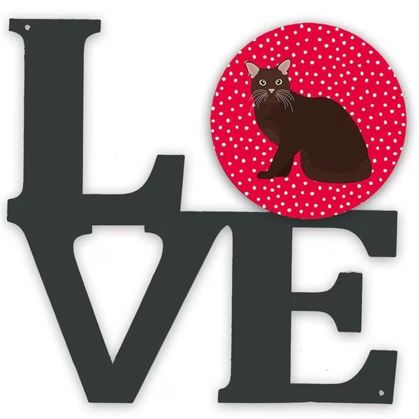 11.5 x 11.75 in. Burmese No.2 Cat Love Metal Artwork Wall Decor, Carolines Treasures, Mfr#: CK5748WALV